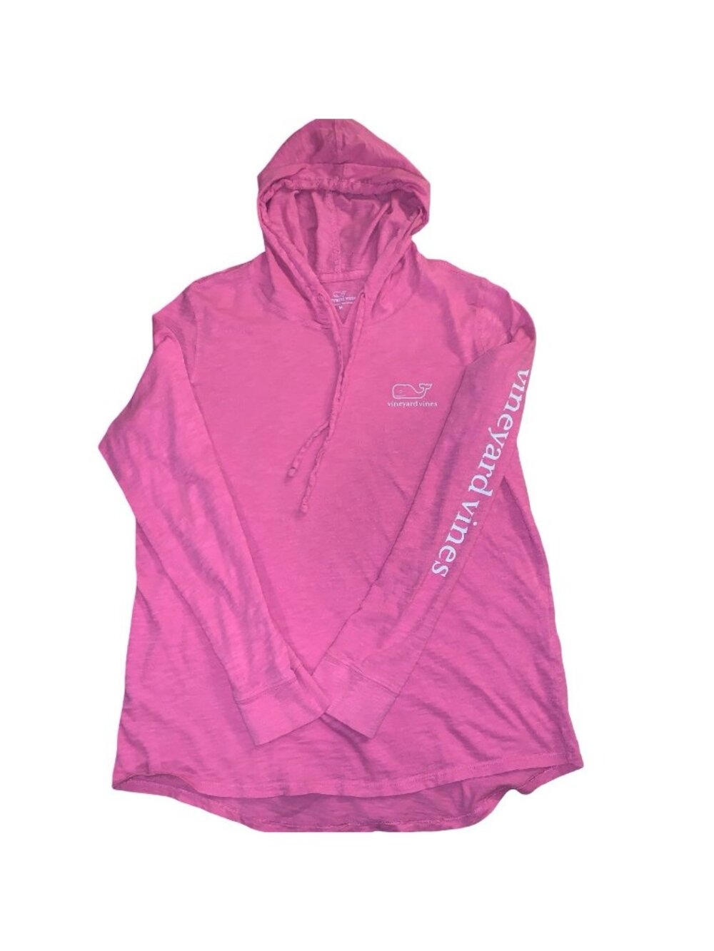 Vineyard Vines LIGHTWEIGHT Shirt Women's Pink Hoodie Tee Top Whale Sz M Coastal